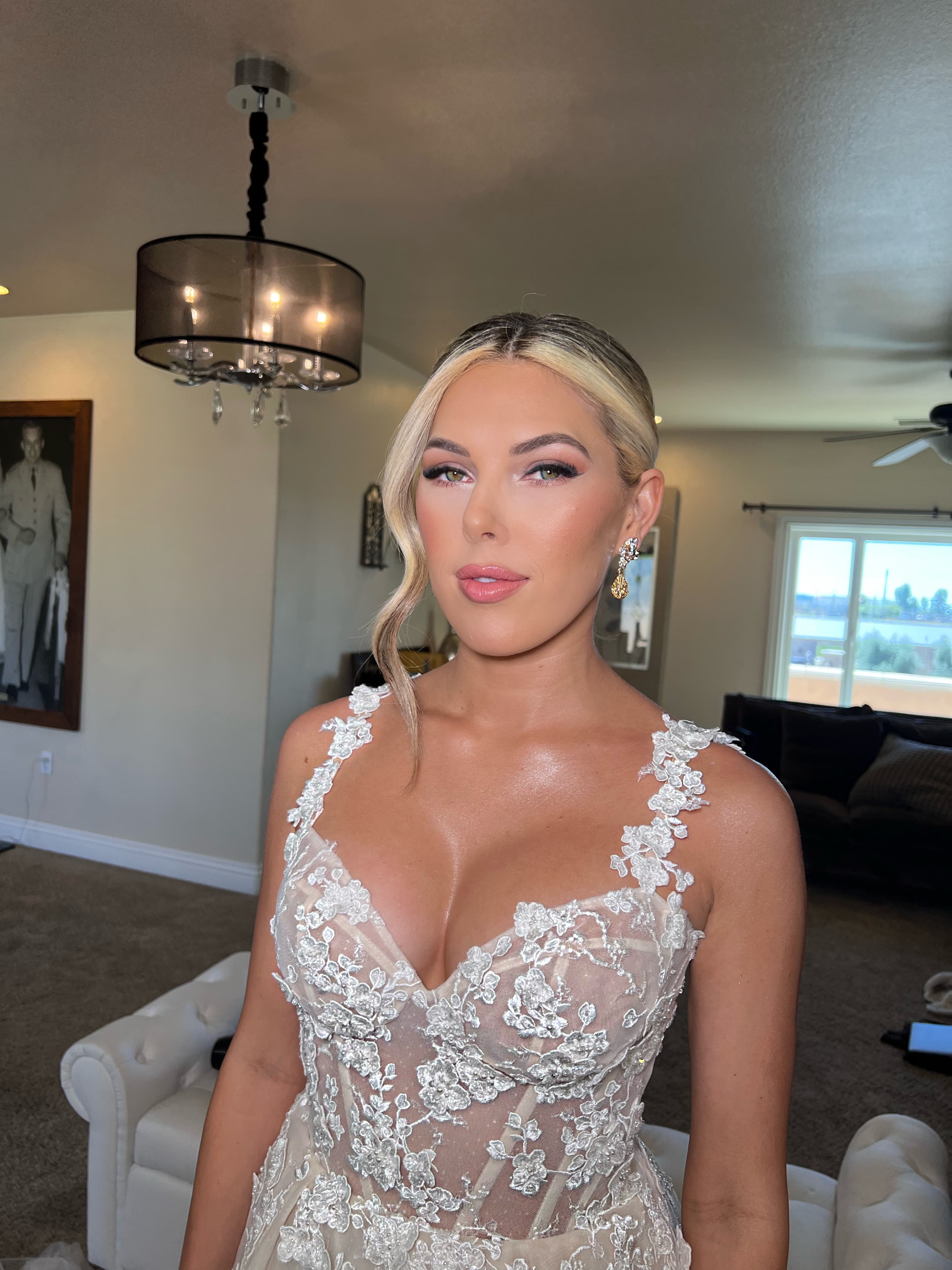 Retouched bridal portrait — soft glow (Facetune)